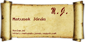 Matusek Jónás névjegykártya